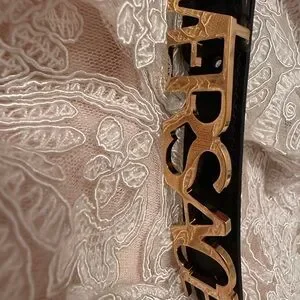Versace | Accessories | Versace Black Leather Belt Gold Logo  display picture 2